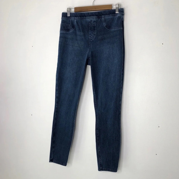 Spanx Dark Wash Jean-ish Ankle Leggings Pull Up‎ Jeans Size L - Picture 9 of 9